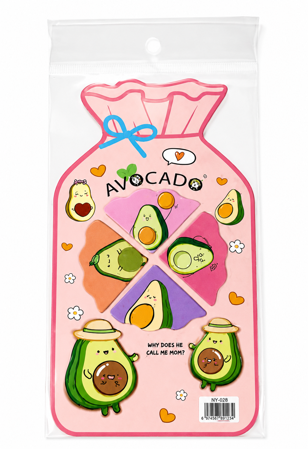 Cute Sticky Notes – Happy Bear, Avocado & Space Theme