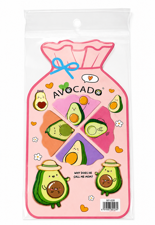 Cute Sticky Notes – Happy Bear, Avocado & Space Theme