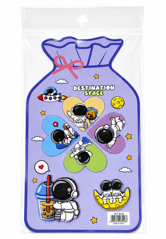Cute Sticky Notes – Happy Bear, Avocado & Space Theme